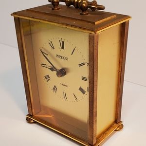 Rare Vintage Brass President clock German Kienzle movement. Working condition!